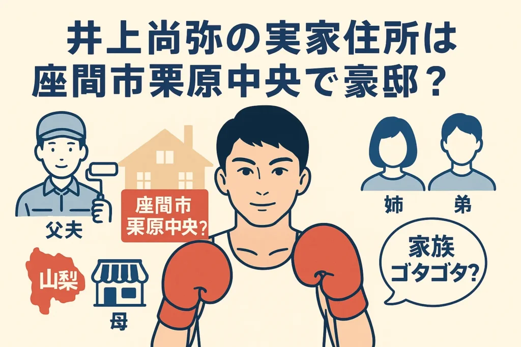 井上尚弥の実家住所は座間市栗原中央で豪邸？父山梨で職業塗装で何者？家族ゴタゴタ？母店や年齢や兄弟家族