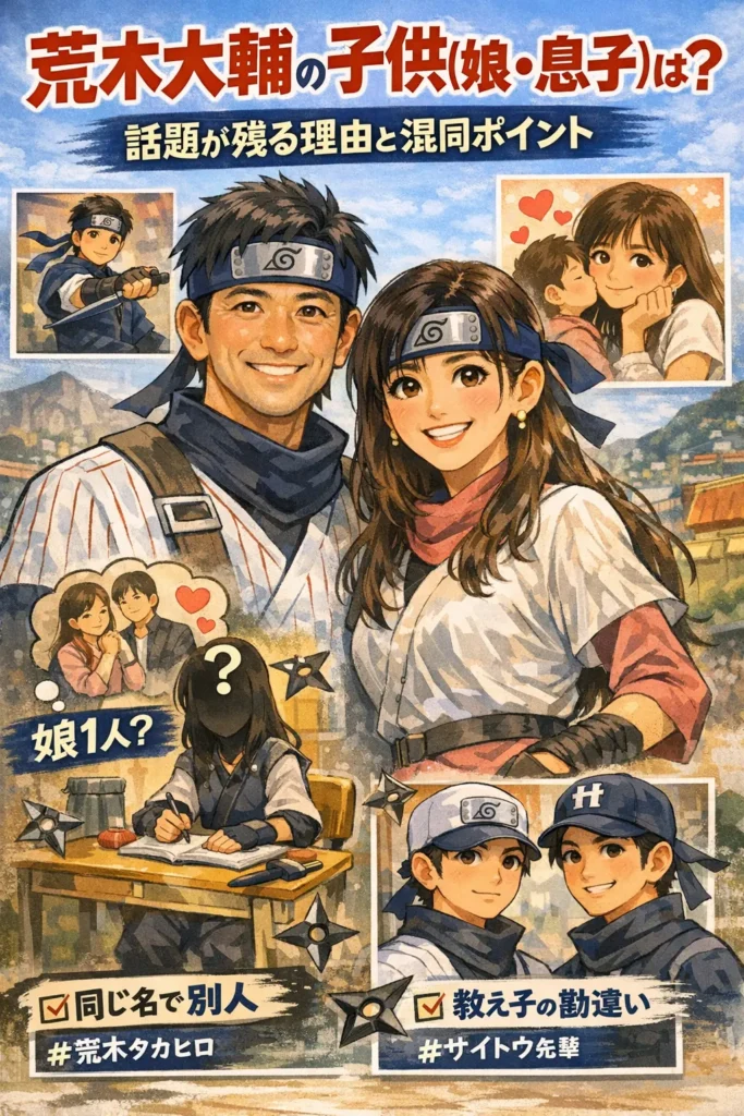 荒木大輔の子供（娘・息子）は？話題が残る理由と混同ポイント