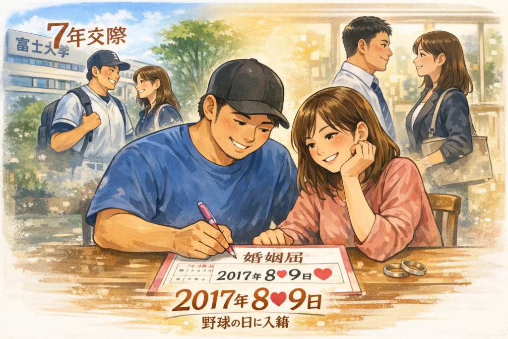 馴れ初めは富士大学|7年交際→2017年8月9日に入籍