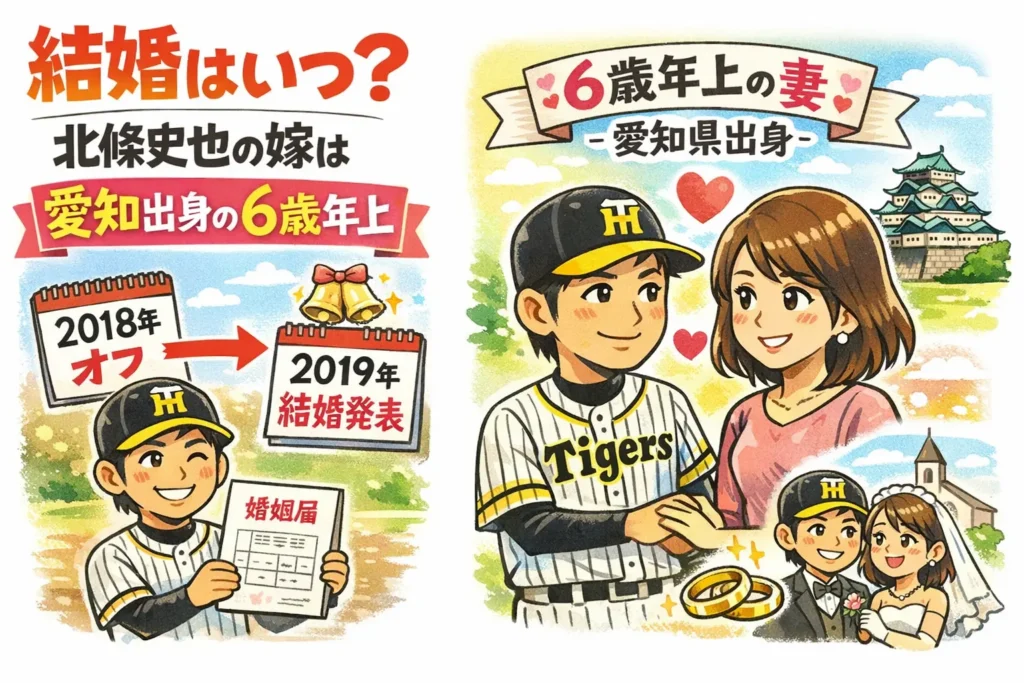 結婚はいつ？北條史也の嫁は愛知出身の6歳年上