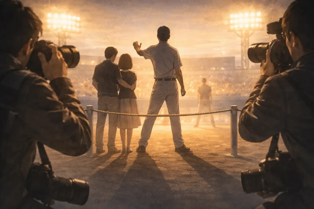 家族への取材を拒み守ろうとする場面のイメージ