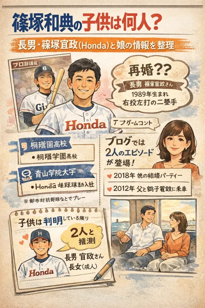 篠塚和典の子供は何人？長男・篠塚宜政（Honda）と娘の情報を整理
