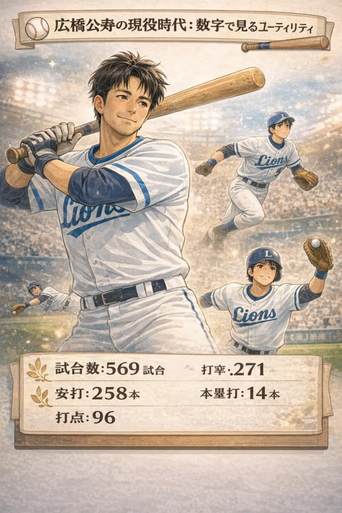 広橋公寿の現役時代：数字で見るユーティリティ