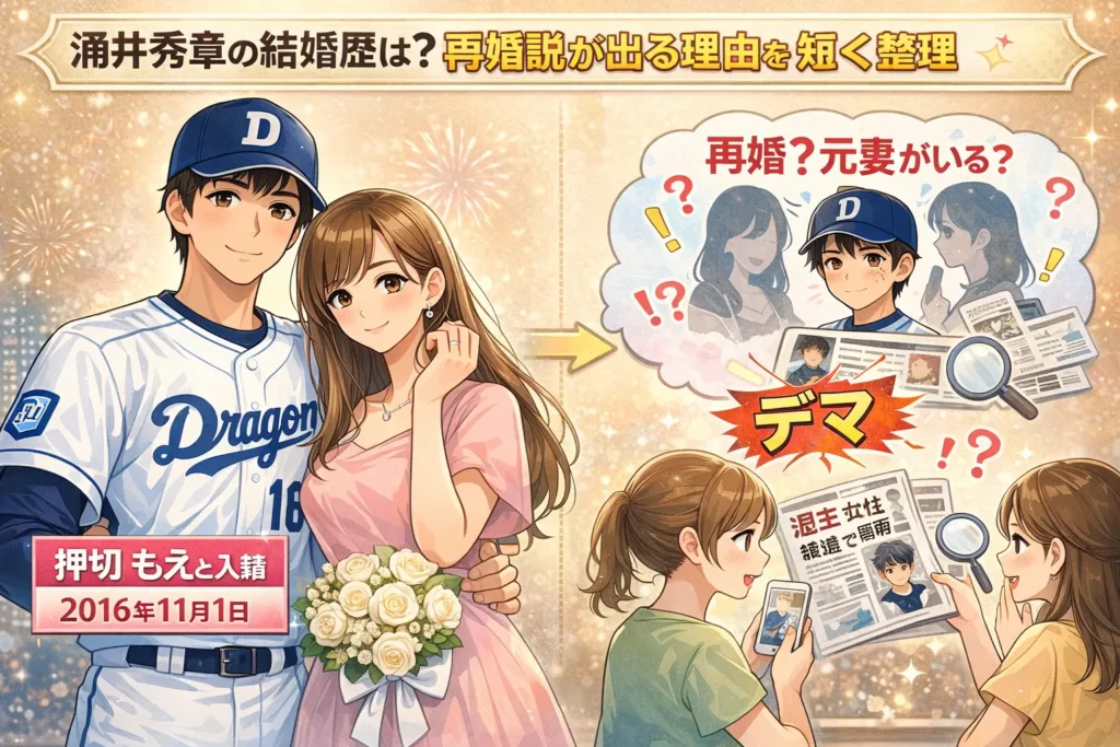 涌井秀章の結婚歴は？再婚説が出る理由を短く整理