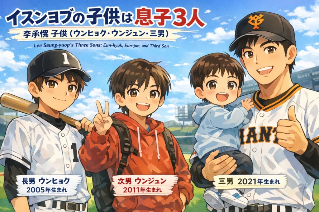 イスンヨプの子供は息子3人｜李承燁 子供（ウンヒョク・ウンジュン・三男）
