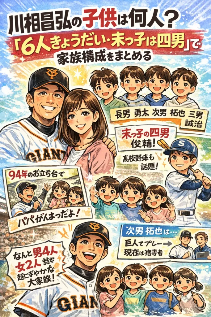 川相昌弘の子供は何人？「6人きょうだい・末っ子は四男」の家族構成