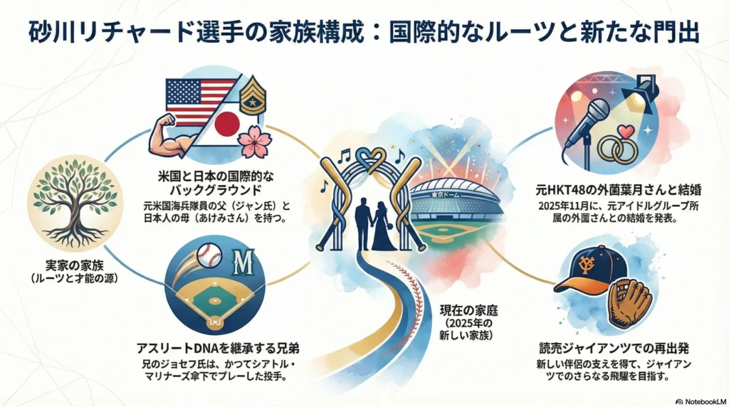 砂川リチャードの家族構成(父・母・兄弟・妻)