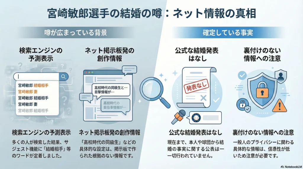 宮崎敏郎の結婚相手（妻・嫁）は誰？と聞かれても…