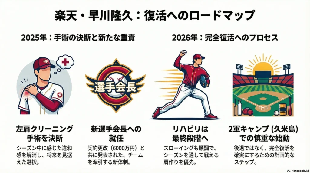 【2026年最新】楽天 早川はどうした？手術とリハビリの現在地